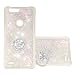 Produktbild FAWUMAN Diamant Ring Flüssig Herzform Treibsand Silikon TPU Bumper Hülle für ZTE Sequoia Z982 / ZTE Blade Z MAX/ZTE Zmax Pro 2 (Bunt)