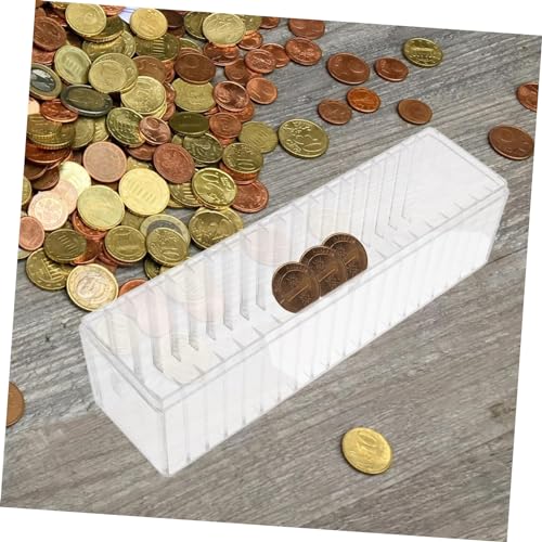 Caja organizadora de monedas con 20 compartimentos transparente miniatura 7