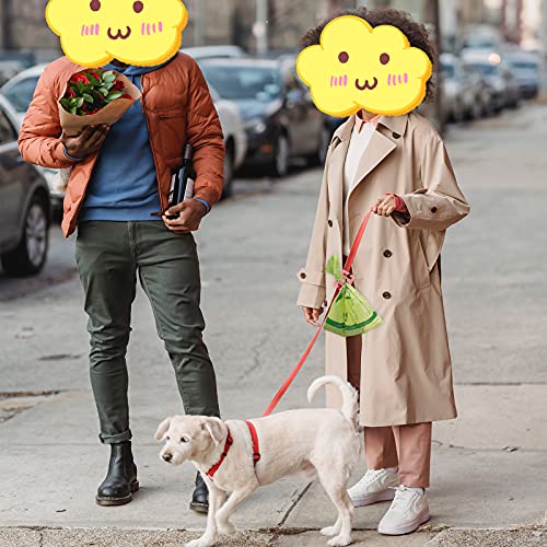 Image of Hands-Free Dog Poop Bag Holder for Basic Dog Leash Used Doggie Poop Bags Carrier for Flat Leash(Blue+Pink+Grey)
