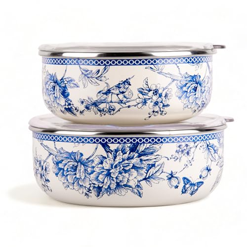 Stp Goods Enamel Stackable Storage Bowls Set Of 2 cover