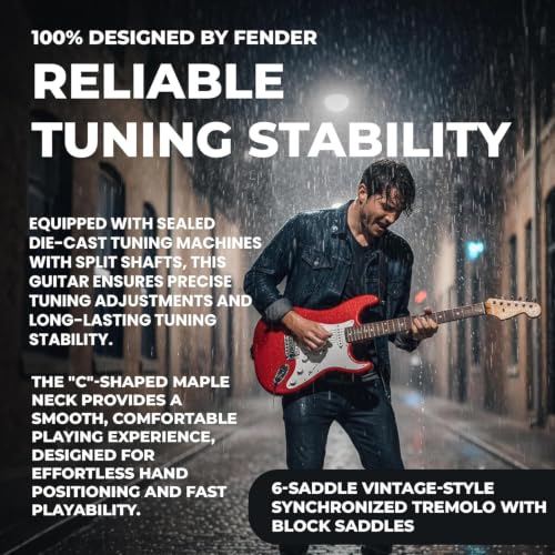 Image of Fender Squier Stratocaster Electric Guitar, Beginner Guitar, with 2-Year Warranty, Includes Free Lessons, Torino Red with Matte Finish