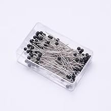 100 Pcs Pin Needles Glass Head Needles Sewing Pins Straight Quilting Craft Dressmaker Tailor with Colored Ball Head for Fabric Jewelry DIY and Pincushions Pins and Tacks Black