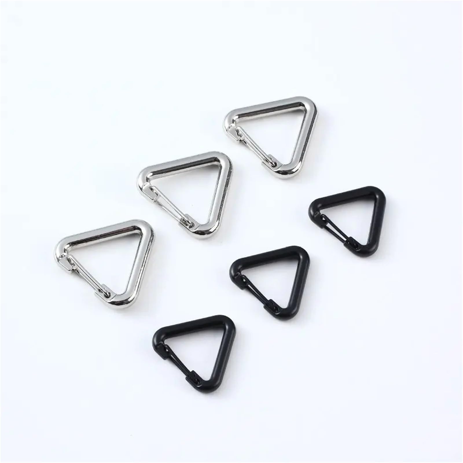 Lot de 100 mousquetons triangulaires en alliage pour camping, randonnée, sac en cuir, ceinture