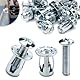 Mbsomnus Hohlraumdübel Metall M6x25, 30 Stück Hohlraum Metallanker Jack Nuts Petal Nuts Expansion Nuts Dünne Befestigungen Hohlwandanker Sortiment Kit Schwerlast für Dünne Wände Hohltüren Eisenblech