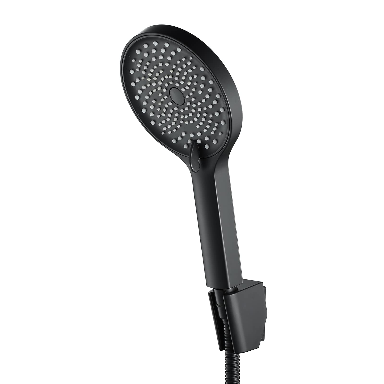 Alcachofa de Ducha ABS Universal Cabezal de Ducha 3 Modos Cabezal de Ducha de Mano con 1.5M Manquera Ducha, Alta Presión Ahorro de Agua Telefono Ducha con Ajustable Soporte,Negro