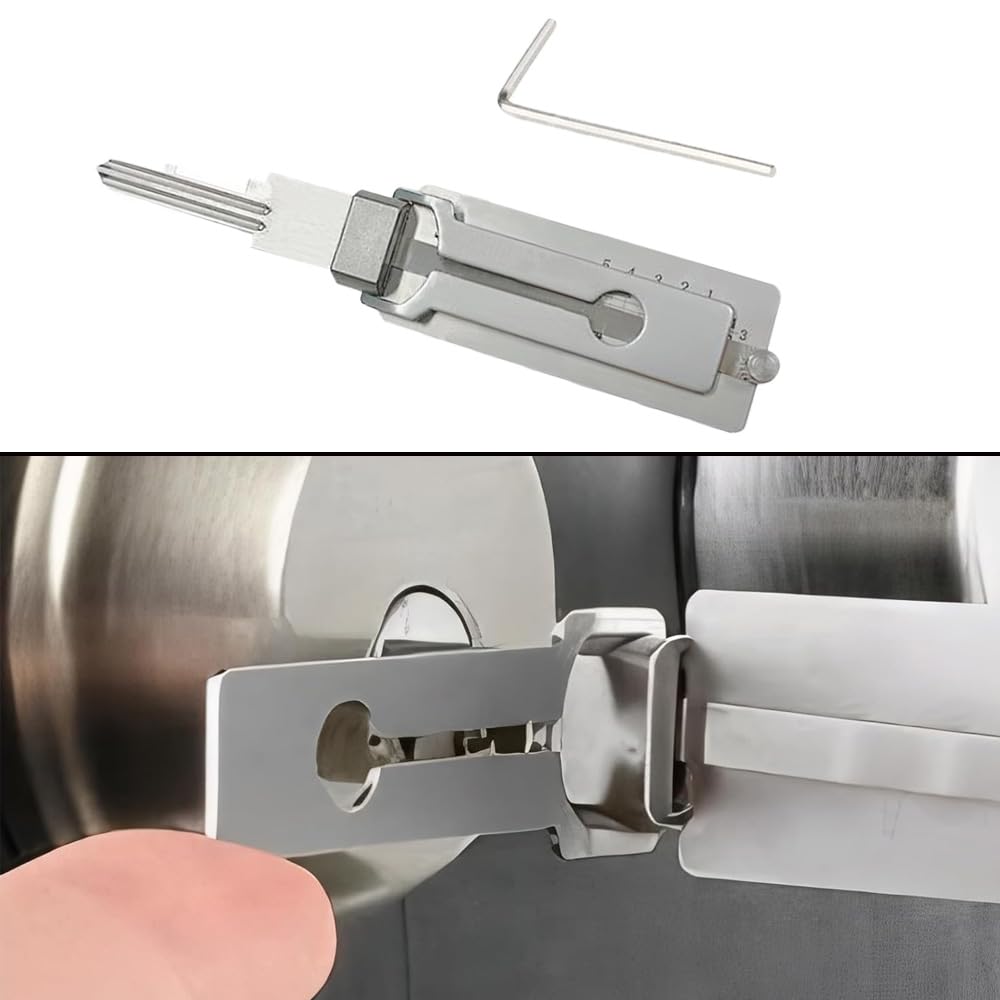 Chiave Decoder 2 in 1 in acciaio inox Strumento di cracking chiave Lettore di chiavi (SS002Pro, chiave inclusa)