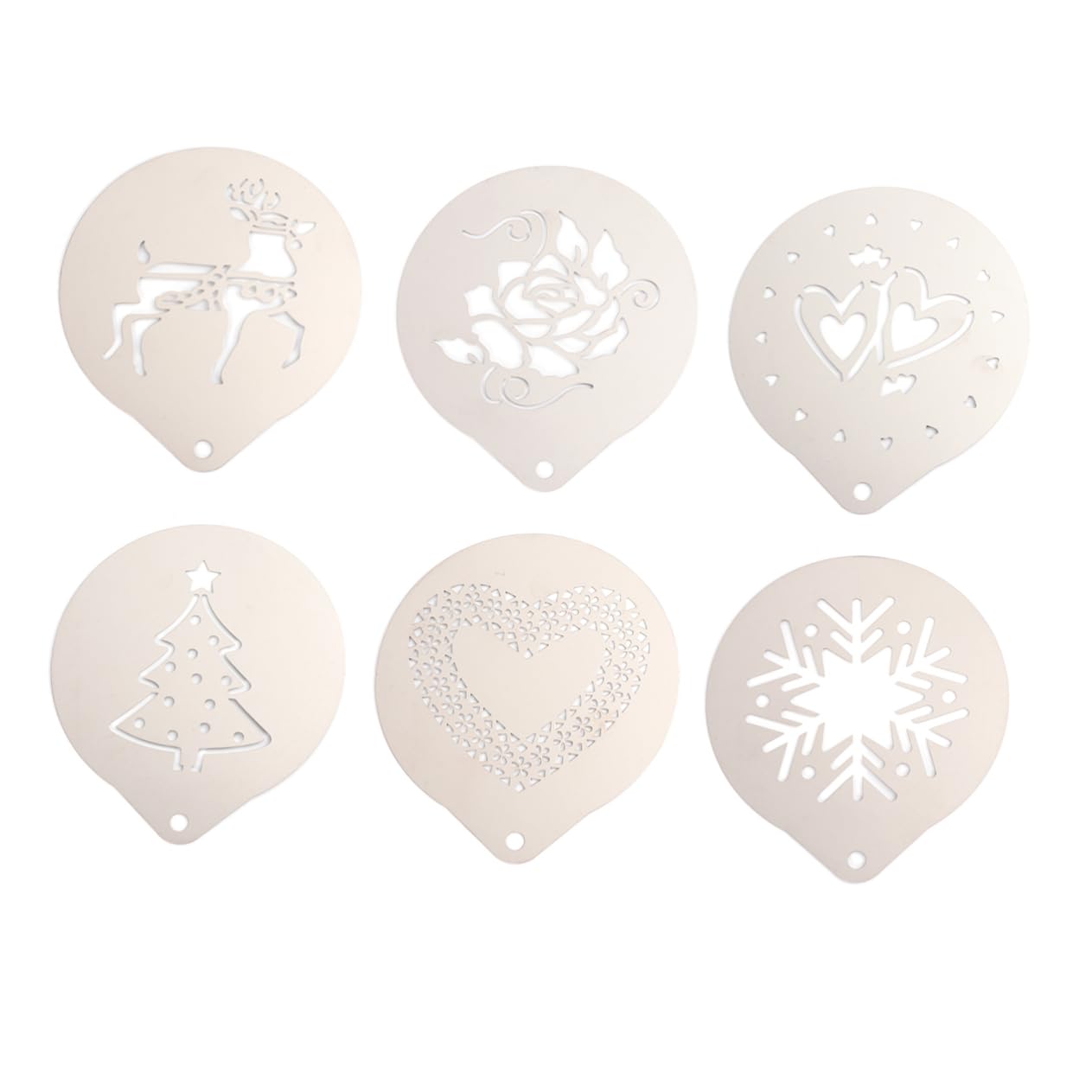 DECHOUS 3sets Stencil Inossidabile Per Latte Art Per Cappuccino e Facili e Utilizzare Per e Del