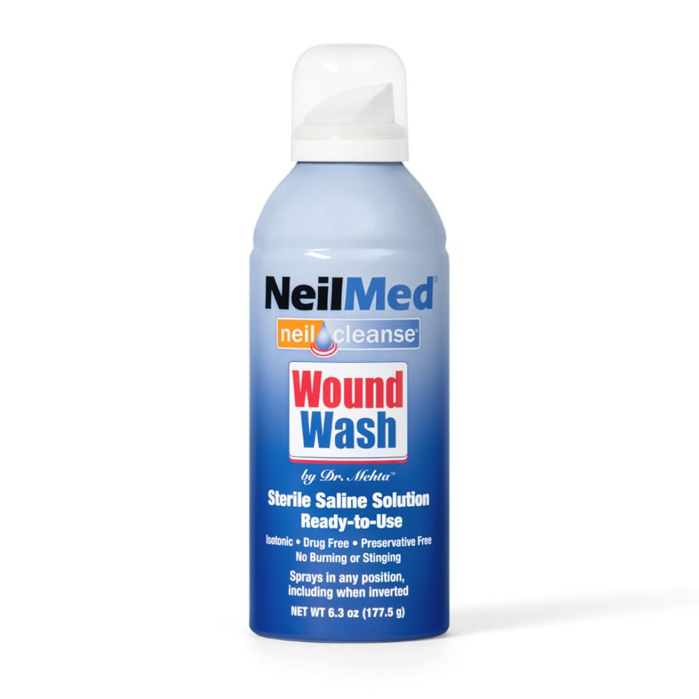 NeilMed Cleanse Sterile Saline Wound Wash, 6 Ounce
