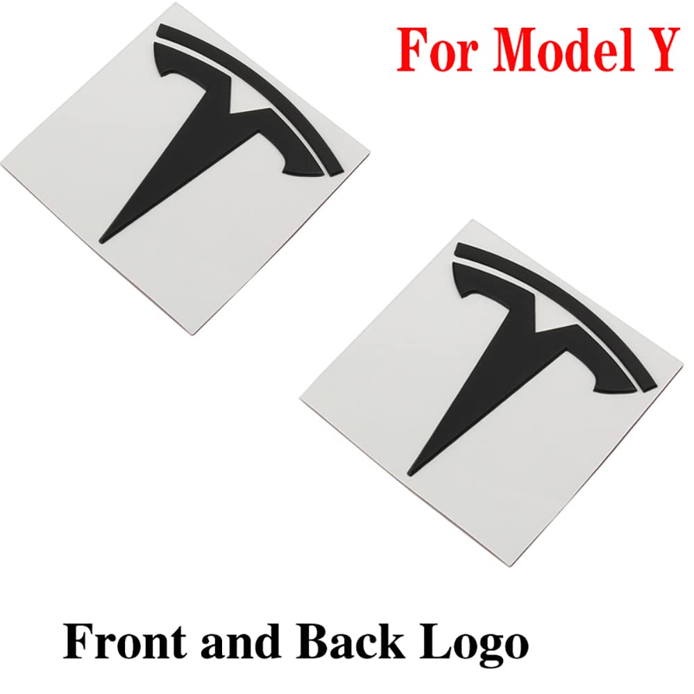 XLUCBS - Emblèmes Métal 3D Pour Tesla Model 3/Y | Autocollant Logo Avant/arrière - Adhésif 3M Fort