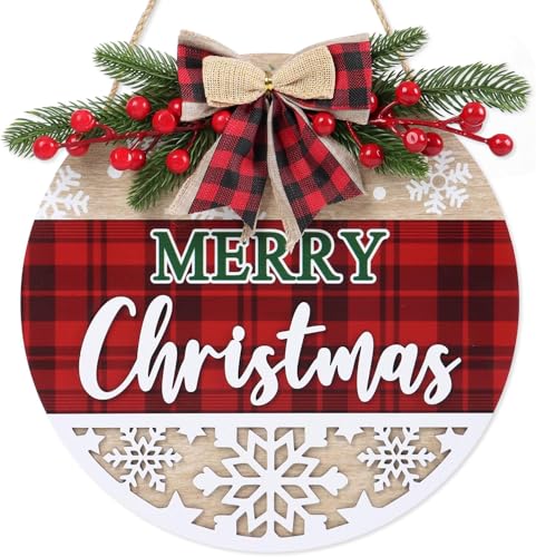 CHDITB Frohe Weihnachten Haustür Deko,3D Weihnachtsschild...