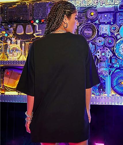 Image of London Hills Women's Casual Printed Round Neck Oversized Longline Drop Shoulder Boho Style T-Shirt