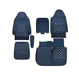 APLAB ブルーテックキャンター 標準 ダブルキャブ 適合H28.4～現行 シートカバー 5色 フロント リア トラック 標準用 車種専用 プロフィア内装パーツ トラック用シートカバー シート保護 防汚 難燃 防水 内装 カスタム デコトラ インテリア 即納 (ホワイトステッチ【フロント席のみ】)