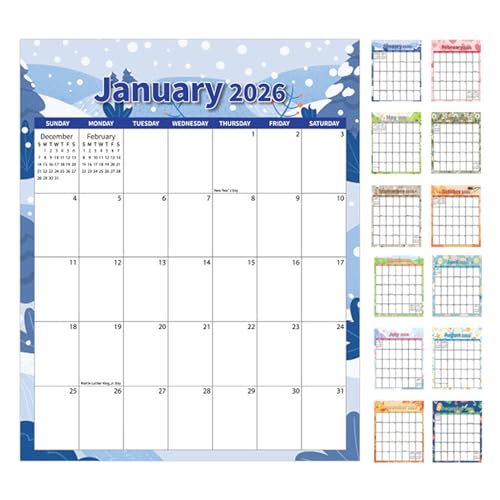 Calendario Magnético,Calendario de Planificación Diaria de 12 Meses 2026,Organizador Magnético a Prueba de Manchas para Cuenta Atrás y Registro | Para Lista de Compras Salón Oficina Residencia Estudia