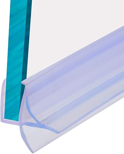 Sello inferior de puerta de cristal, tira impermeable cortable para vidrio de 38 de pulgada, 27.5 pulgadas de longitud, puerta de ducha