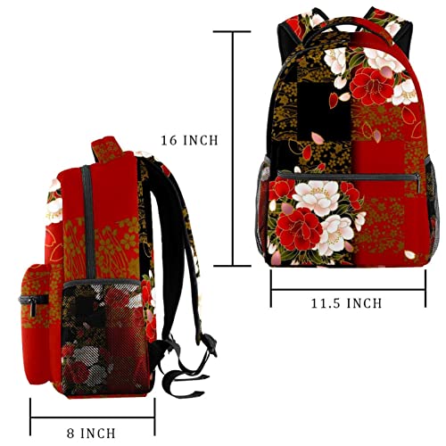 Mochila al aire libre de flores japonesas impermeable y cómoda 2