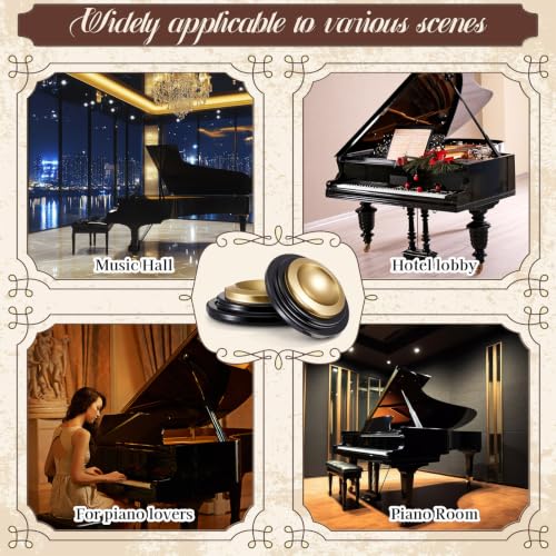 Image of 2 Pcs Piano Caster Cups, Single Layer, Metal Rubber | Metal Rubber Caster Cups, for Hardwood Floors, Grand Piano Floor Protectors, Heavy Duty Non-slip Felt Bottom Leg Pads