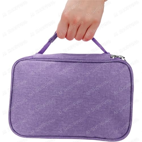 Estojo Box Escolar Grande 100 Lápis Nylon Com 72 Elásticos (Lilás)