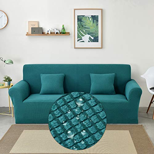 MLXG Stretch Impermeable Funda Cubre Sofá, Cubierta Completa No Era-Slip Resistentes A Las Manchas Sofá Cubrecanapé,Agua-Repelente Licra Perro Gato Mascota-Verde 3 Plazas(190-230cm)