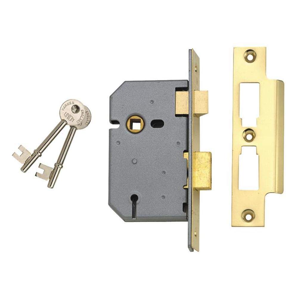 Union Y2277-Pl-3.00 2277 3 Lever Mortice Sashlock Polished Brass 77.5mm 3In Visi Unny2277Pl30 from B&Q