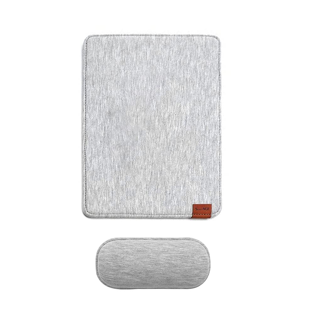 SenseAGE Ingrandisci mouse pad e set di poggiapolsi, tappetino ergonomico per mouse con base antiscivolo e tastiera poggiapolsi, comodo per una facile digitazione e sollievo dal dolore, Grigio Fumo