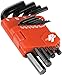 Performance Tool W86102 11-Piece SAE Folding Hex Key Set with Black Oxide Finish and Organizer