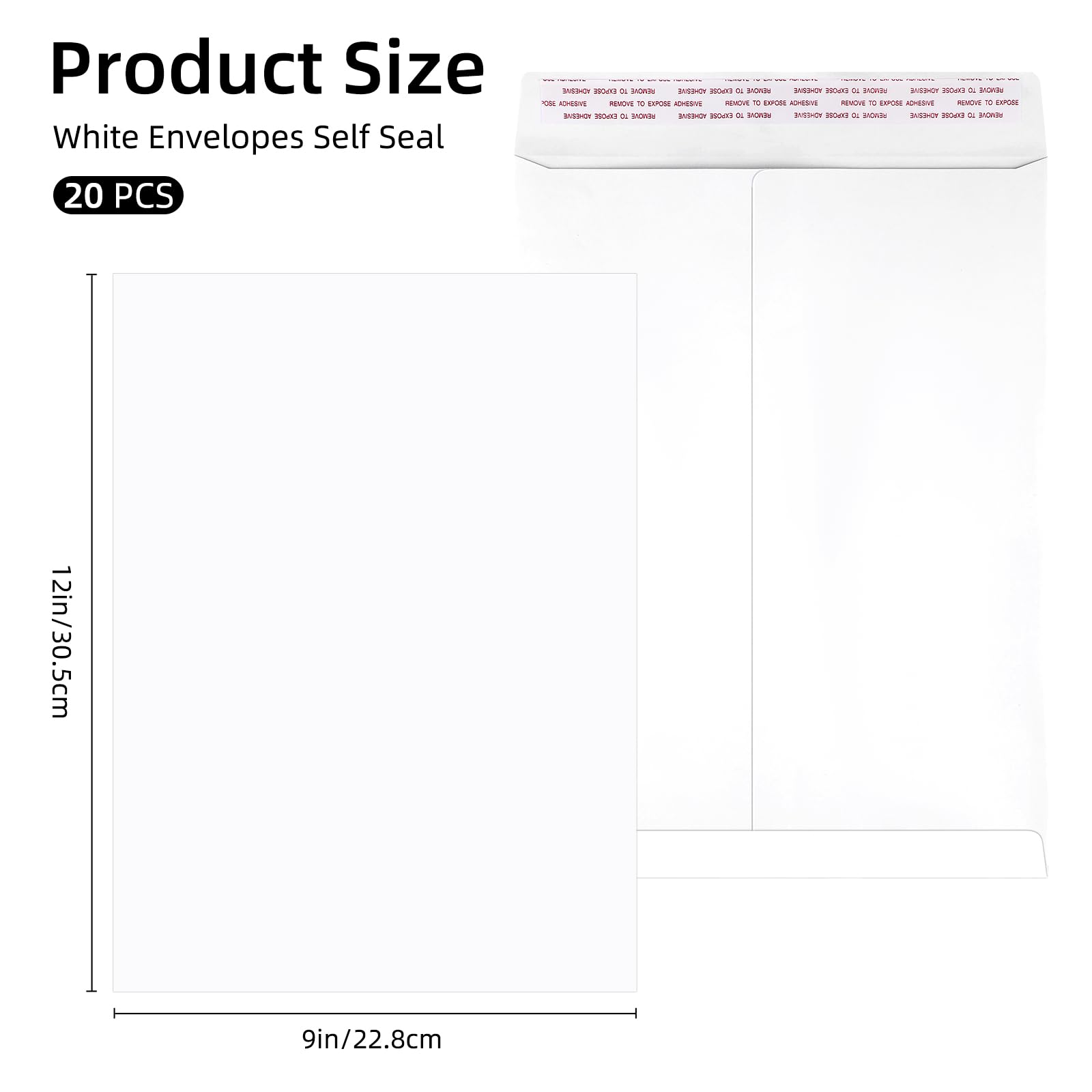 Buste postali autosigillanti 22,7 x 30,5 cm, bianche, 12,7 kg, per ufficio e casa