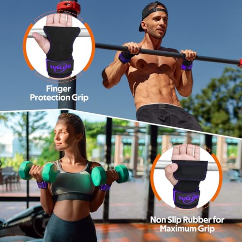 Image of Weight Lifting Wrist Strap,Double Layer Leather Wrist Wraps with Neoprene Padding for Weightlifting & Deadlifts - Adjustable Gym Straps for Men & Women