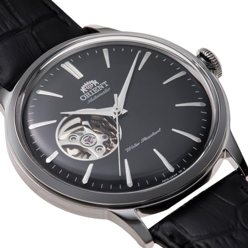 Image of Orient Bambino RN-AG0007B Men's Automatic Watch, Mechanical Design, Made in Japan, Automatic, Japanese Manufacturer Warranty, Open Heart, Black, Black, Wristwatch automatic,hand-wind