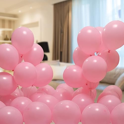 Miniatura 6 de Paquete de 300 globos de color rosa claro de 12 pulgadas, globos de látex rosa para fiestas, decoraciones a granel para varios eventos de fiesta