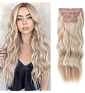LE SECRET 4Pcs Hair Extensions 20 inches Clip in Hair Extensions Long Wavy Hair Extensions Clip i...