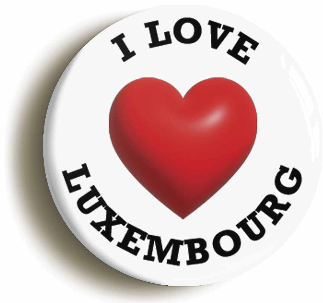 I Heart Love Luxembourg Location Fridge Magnet (Circular 2inch / 50mm Diameter)