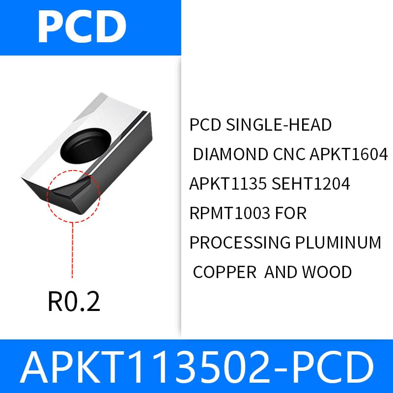 Insertos de torneado APKT1135 APKT1604 PCD CBN, insertos de corte de torno CNC especiales de aluminio y cobre, cortadores de torneado duraderos(APKT160404-CBN)