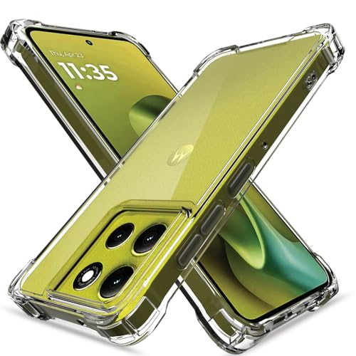 Image of Pikkme Back Cover for Motorola Moto G86 Power 5G PC + TPU Clear Transparent Raised Edges Shockproof Protective Phone Bumper Case(Transparent)