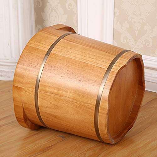 Barrel de madera para spa de pies Katzowen con cubierta miniatura 6