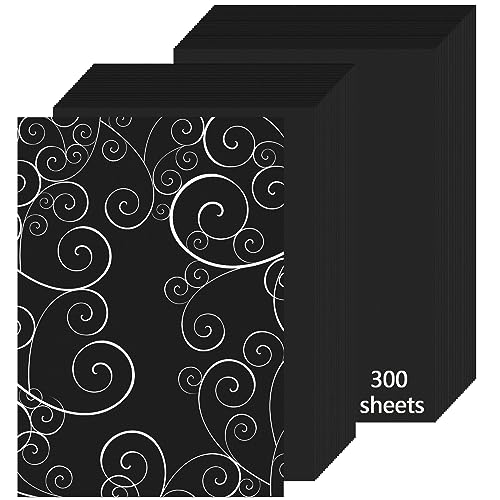 Image of Black Cardstock Paper 8.5'' x 11'', 300 Sheets 180gsm /65 lb Black Printer Cover Card Stock, Premium Heavy Construction Paper for Card Making Printing Craft Drawing Scrapbooking Cutting