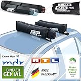 WARUM ein Shredrack? Bekannt aus der Fernseh Sendung Einfach Genial im mdr und RTL bietet unser Dachgepäckträger zahlreiche Vorteile zu herkömmlichen Systemen: Zeitersparnis durch schnelle werkzeuglose Montage auf jedem Autotyp, einfache Befestigung dieses Universalträgers mit passenden Spanngurten. Kostenersparnis durch günstigere kleinere Mietwagen; Geringer Platzbedarf beim Reisen durch kleines Packmaß (vgl. Handball)