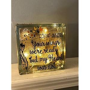 Your Wings Were Ready But My Heart Was Not Lighted Glass Block Night Light Memorial Gift Sympathy for Mother Bereavement Easter Your Wings Were Ready But My Heart Was Not Lighted Glass Block Night Light Memorial Gift Sympathy for Mother Bereavement Easter