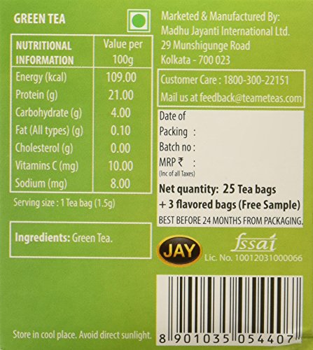 Image of TE-A-ME Green Tea - 25 Tea Bags | Green Tea Bags | No Added Flavour (Pack of 3)