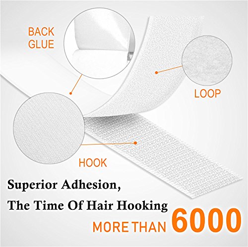 Holotap Sticky Back Hook and Loop Tape 2 in×16 ft, Self Adhesive Fastener Interlocking Tape (White, 2 Inch)