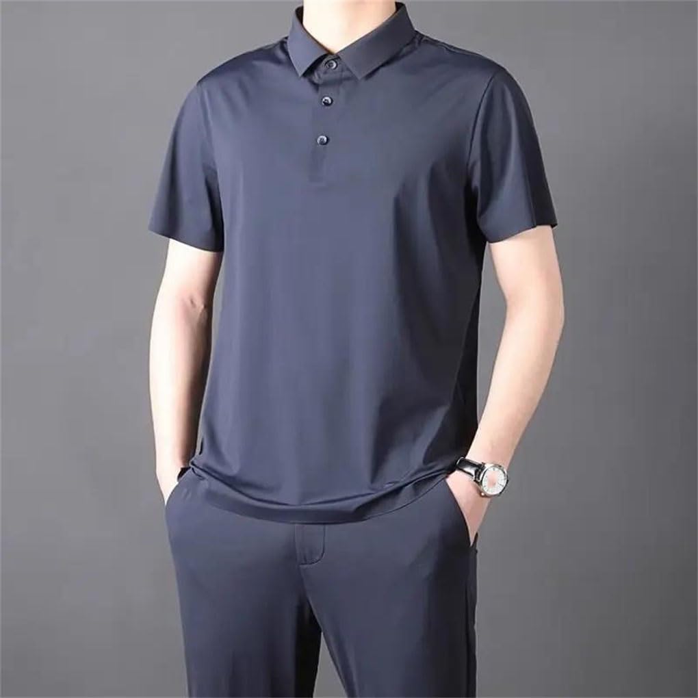 Maglietta da uomo Pantaloni 2 pezzi Set Estate Solido Sottile Tuta Manica Corta Camicia Casual Uomo Tuta Sportiva