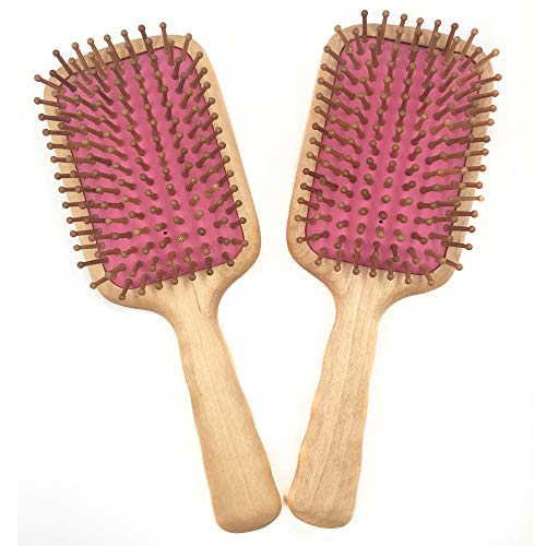 Longjet Hair Brush for Women with Natural Wooden Handle, Extra Large Size (pink)