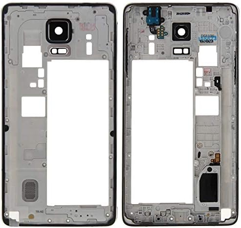 HUFAN Phone Frame Spare Parts Middle Frame Bezel Back Plate Housing Camera Lens Panel with Speaker Ringer Buzzer and Earphone Hole for Galaxy Note 4 / N910V(Black) (Color : Black)