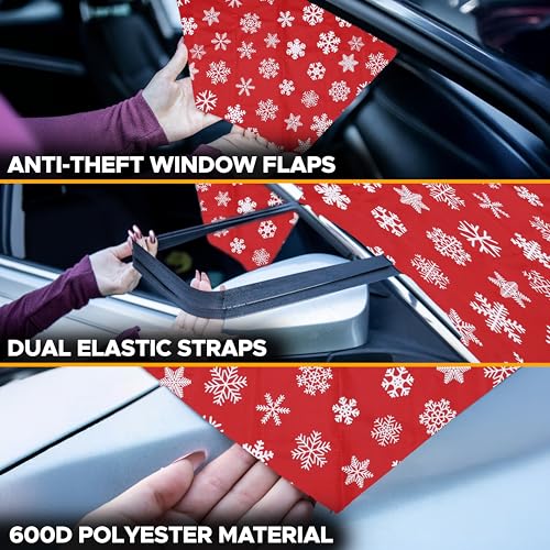 Image of EcoNour Car Windshield Cover for Ice and Snow | Windshield Cover |600D Polyester Car Snow Cover |Water, Heat & Sag-Proof Christmas Car Accessories |Winter Windshield Covers |Medium 69 inchx42 inch