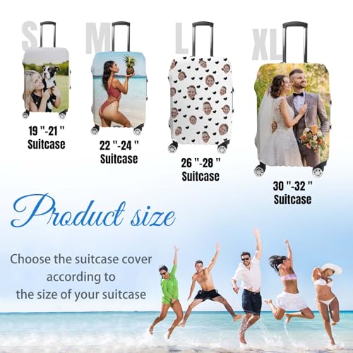 Personalized Luggage Cover Custom Suitcase Cover Customized Travel Luggage Cover Add Name Photo Logo Text Design Personalized Washable Print Elastic Suitcase Protector3