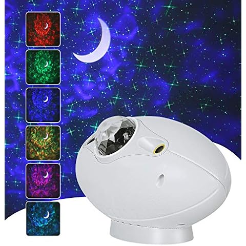 Star Projector Light, KMASHI Galaxy Projector Night light with Bluetooth Music Speaker 4-in-1 LED Nebula Cloud Projector for Kids Adults Bedroom,Home, Theatre,Party (White Case Green Star) Cover