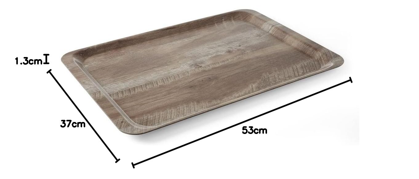 HENDI Taca z melaminy laminowana wzorem drewna - Ciemny drewniany - 370x530mm