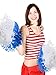 Pangda 12 Pack Cheerleading Pom Poms Sports Dance Cheer Plastic Pom Pom for Sports Team Spirit Cheering (Blue and White)