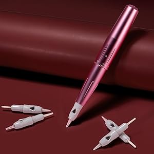 Permanent Eyebrow Makeup Tattoo Pen Kit for Eyebrow Lip Eyeliner Complete Rotary Tattoo Pen Machine Kit with 20pcs Cartridge Needles Microblading Supplies Tattoo Inks for Artists
