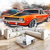 Vlies Fototapete Plakat Auto - Foto Tapete Schlafzimmer Wohnzimmer Moderne Vliestapete 200 x 140 cm...