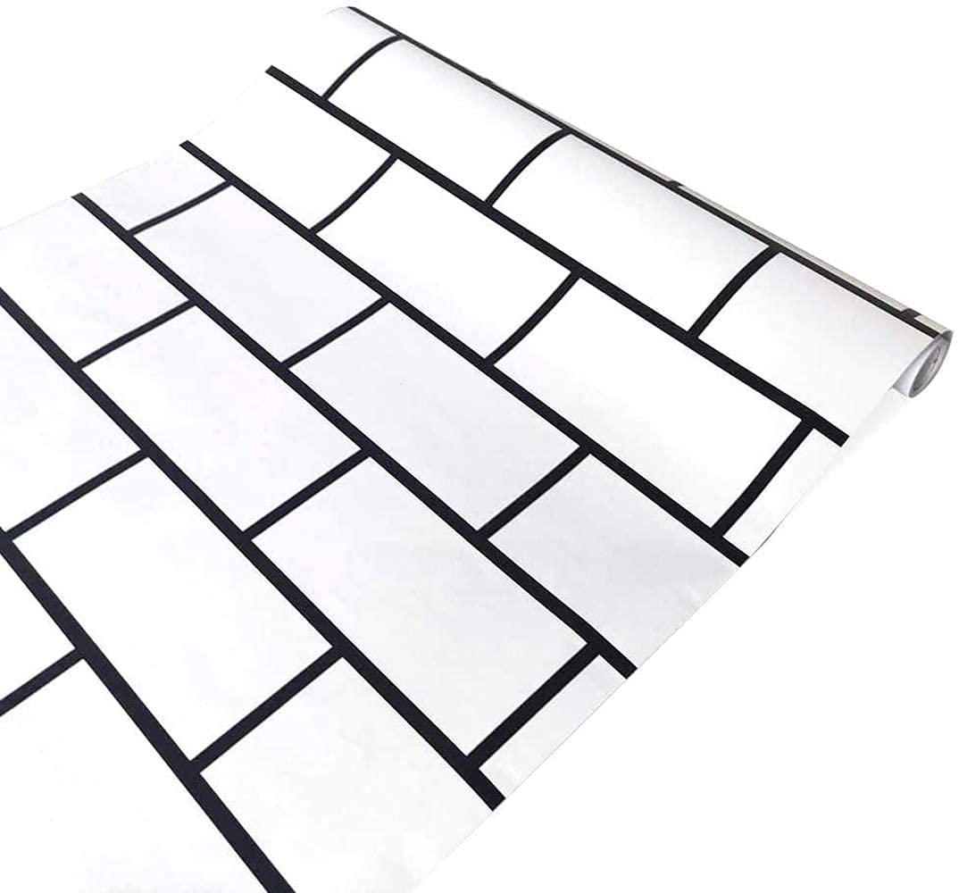 Roktry Black White Brick Contact Paper White Trellis Wallpaper Peel and Stick Subway Tile Effect Brick Wallpaper Waterproof Backsplash Paper Countertop Bathroom Bedroom (2 Meter) (B09C8RPCFH) Amazon Price History, Amazon Price Tracker